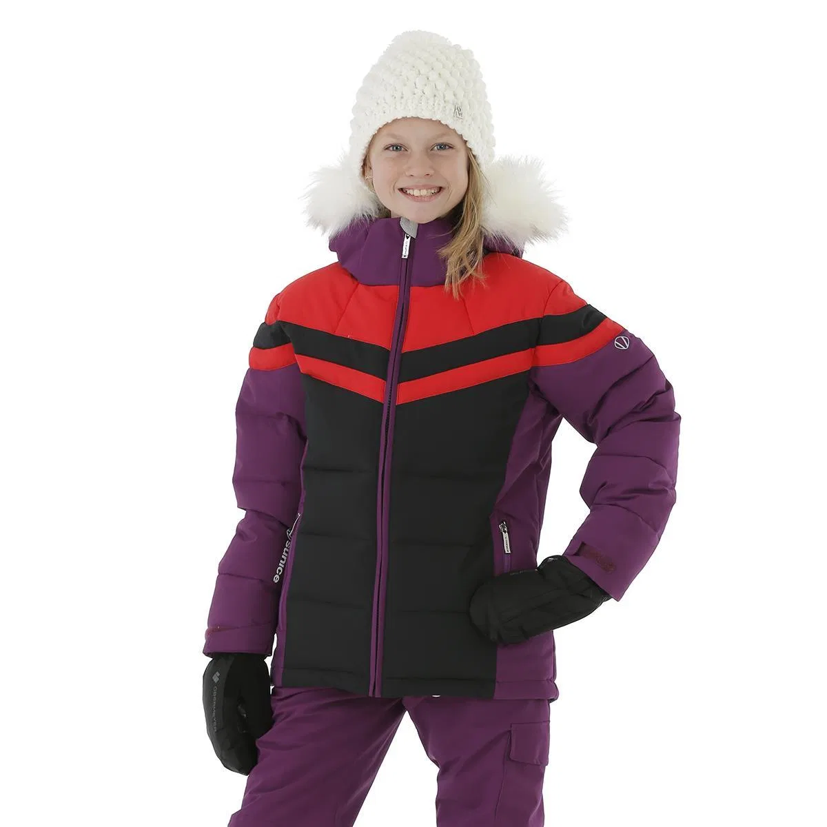 Куртка для девочек с капюшоном Sage, Sunice, Black