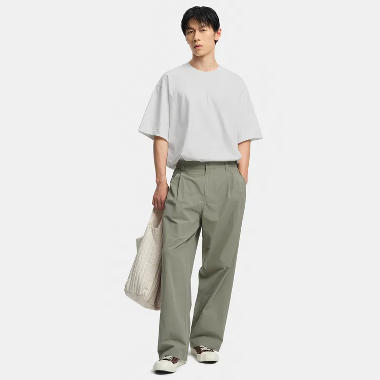 Детские свободные брюки хлопковые Nice Rice, Gray Green — фото 4