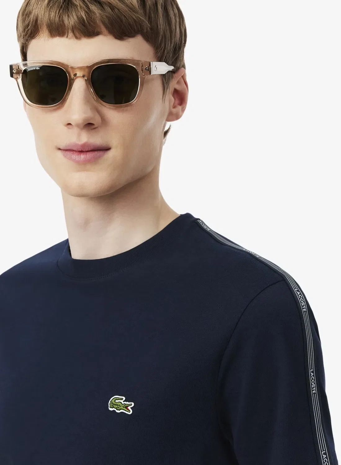Футболка с полосатым принтом Lacoste, темно-синий — фото 3