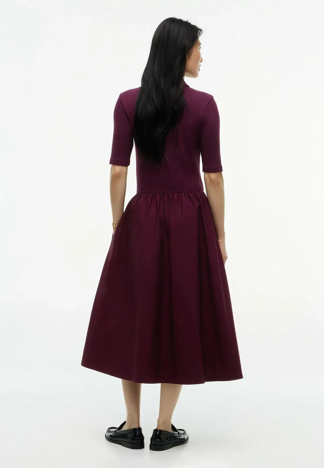 Платье-Поло миди, приталенное и расклешенное - платье-рубашка Tommy Hilfiger, Deep Burgundy — фото 2