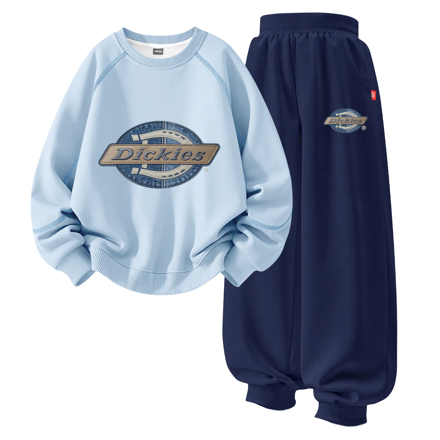 Детский комплект из джинсовой ткани с принтом Dickies, Sky Blue/Navy Blue