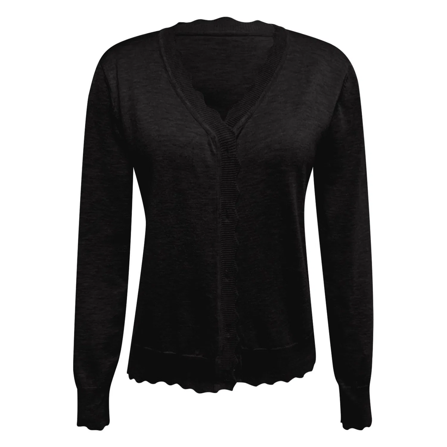 Женское пальто свободного кроя, модель Elegant All Season, бренд, Black — фото 3