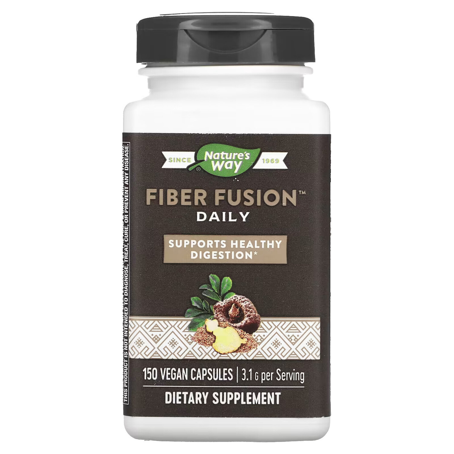 

Nature's Way, Fiber Fusion Daily, 3,1 г, 150 веганских капсул