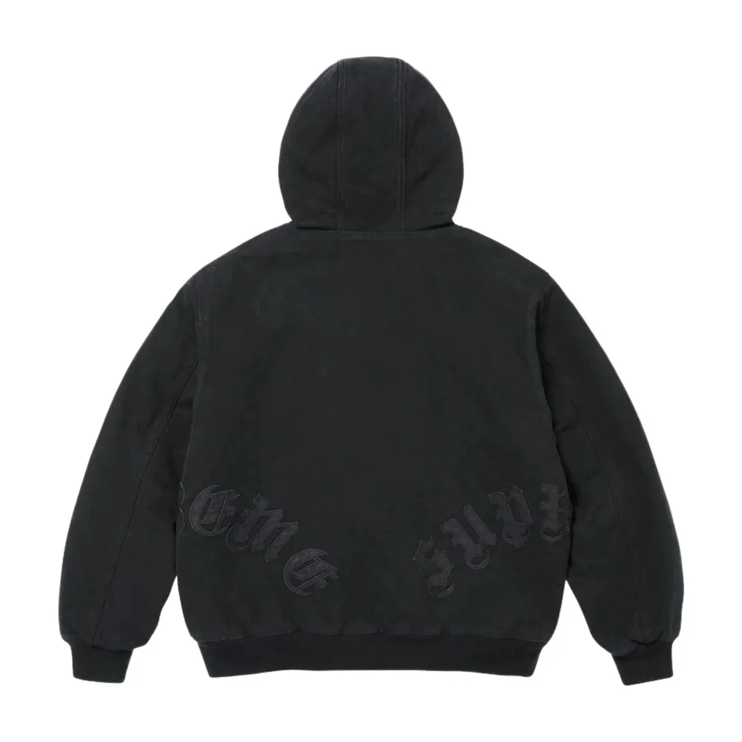 Мужская куртка FW26 Leather Applique Hooded Work Jacket 'Black' Supreme, черный — фото 2