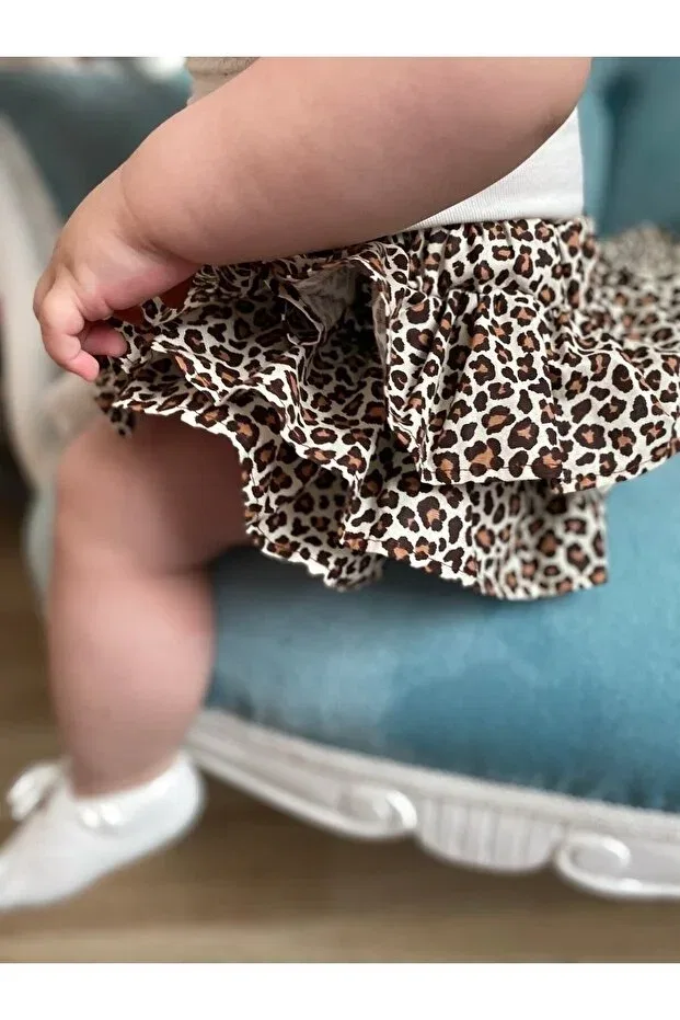 Детский комплект для девочек с принтом Leopard Mini Kids Baby, Leopard — фото 3