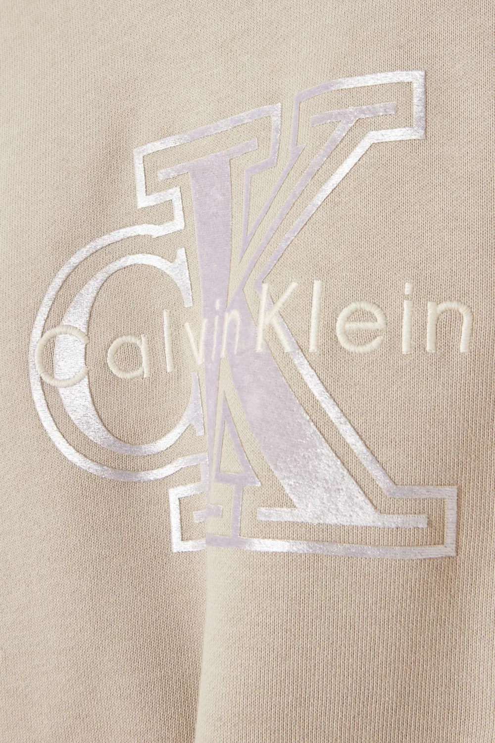 Худи хлопковое Monologo Calvin Klein, зеленый — фото 3
