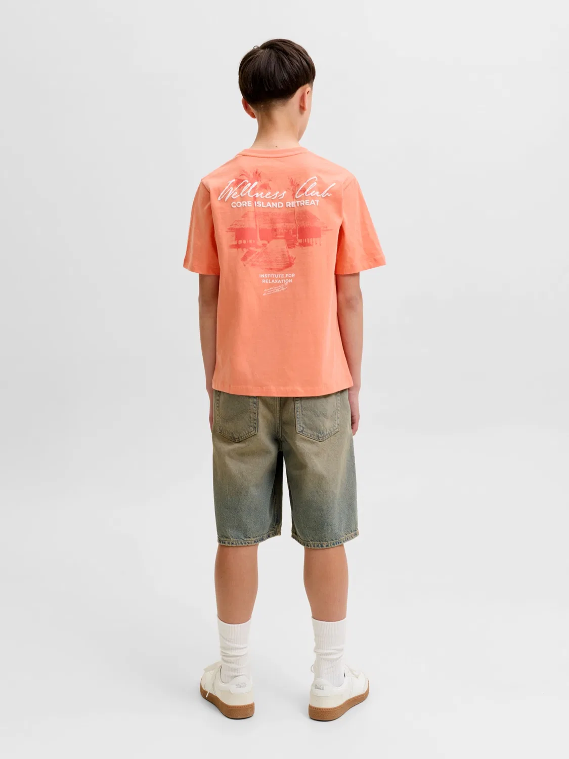 Детская футболка Jack & Jones Junior JCOETERNA оранжевого цвета с рисунком лобстер — фото 4