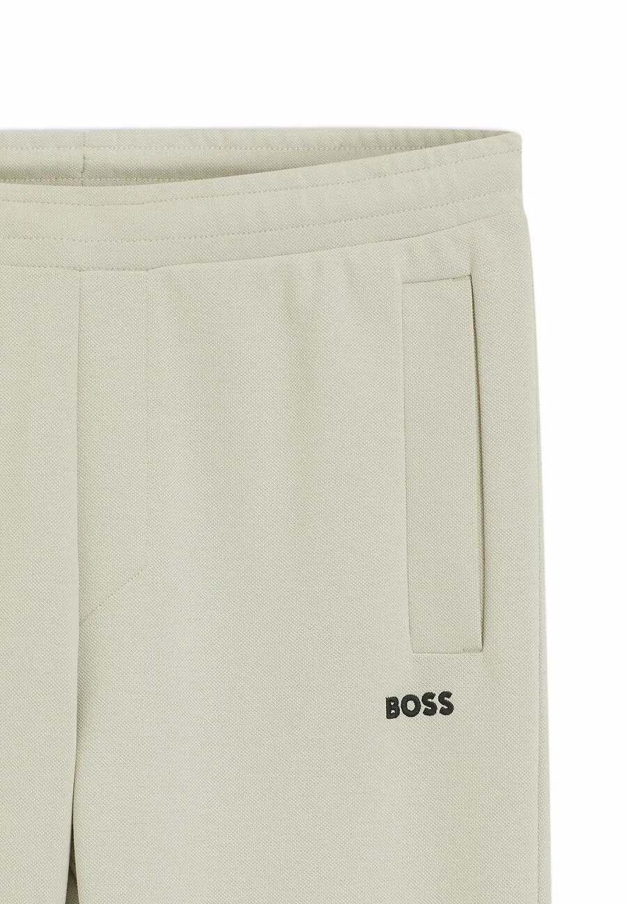 Спортивные брюки BOSS Tapered Workout Pants 'Union Hadiko' цвета экрю — фото 2