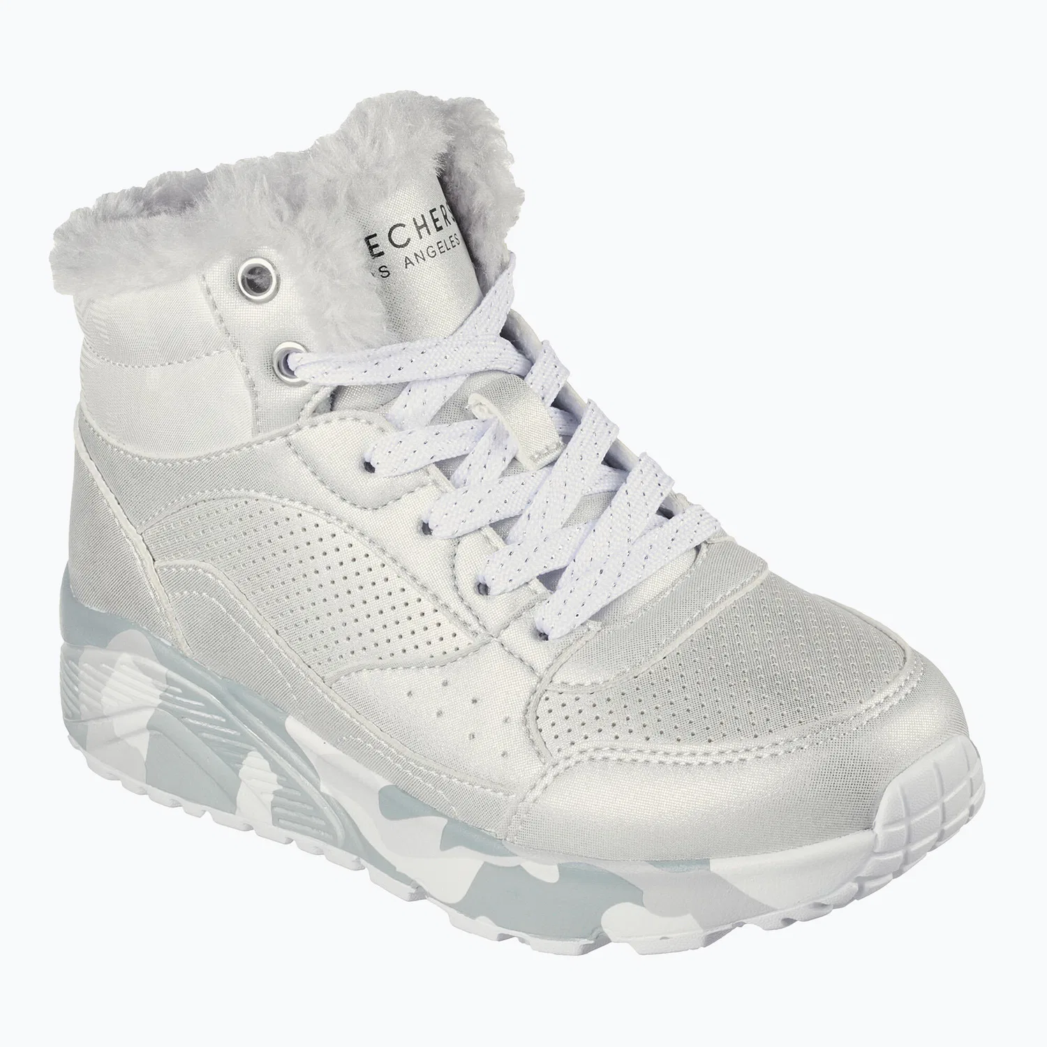 Детские кроссовки с принтом Uno Lite Camo Dazzle Skechers, Серебристый — фото 2