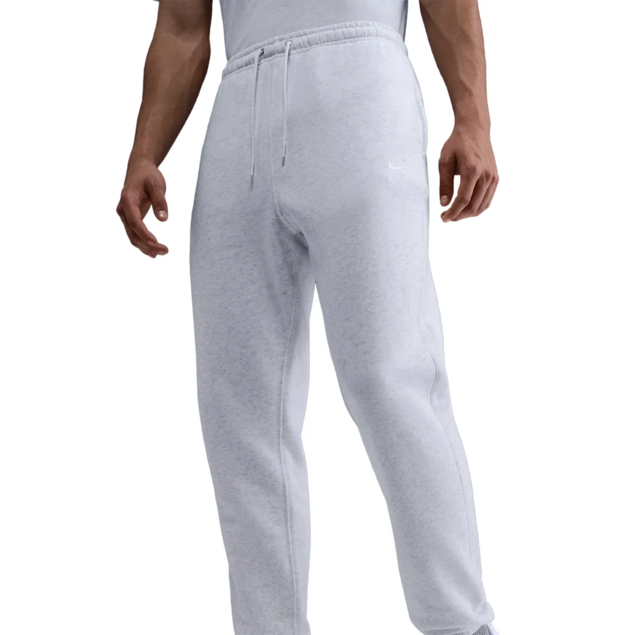 Мужские спортивные штаны из флиса с эластичным поясом Nike Club Cuff Fleece, Birch Heather/White/White