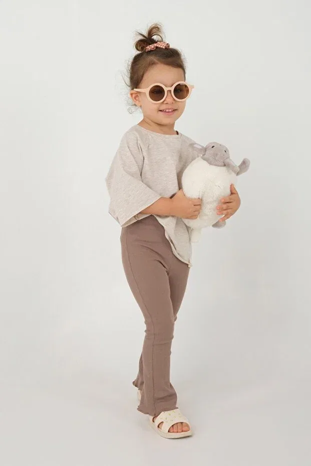 Детские леггинсы для девочек хлопковые Mioma Kids, Brown — фото 3