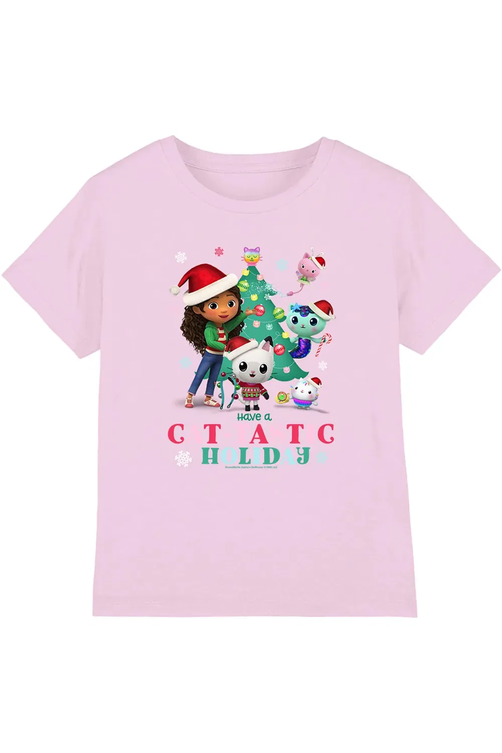 Детская футболка с принтом Gabby'S Dollhouse Cat-Tastic Christmas Nbcu, Pink