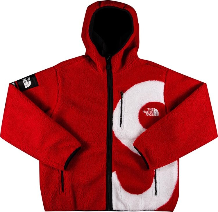 

Куртка Supreme x The North Face S Logo Hooded Fleece Jacket 'Red', красный