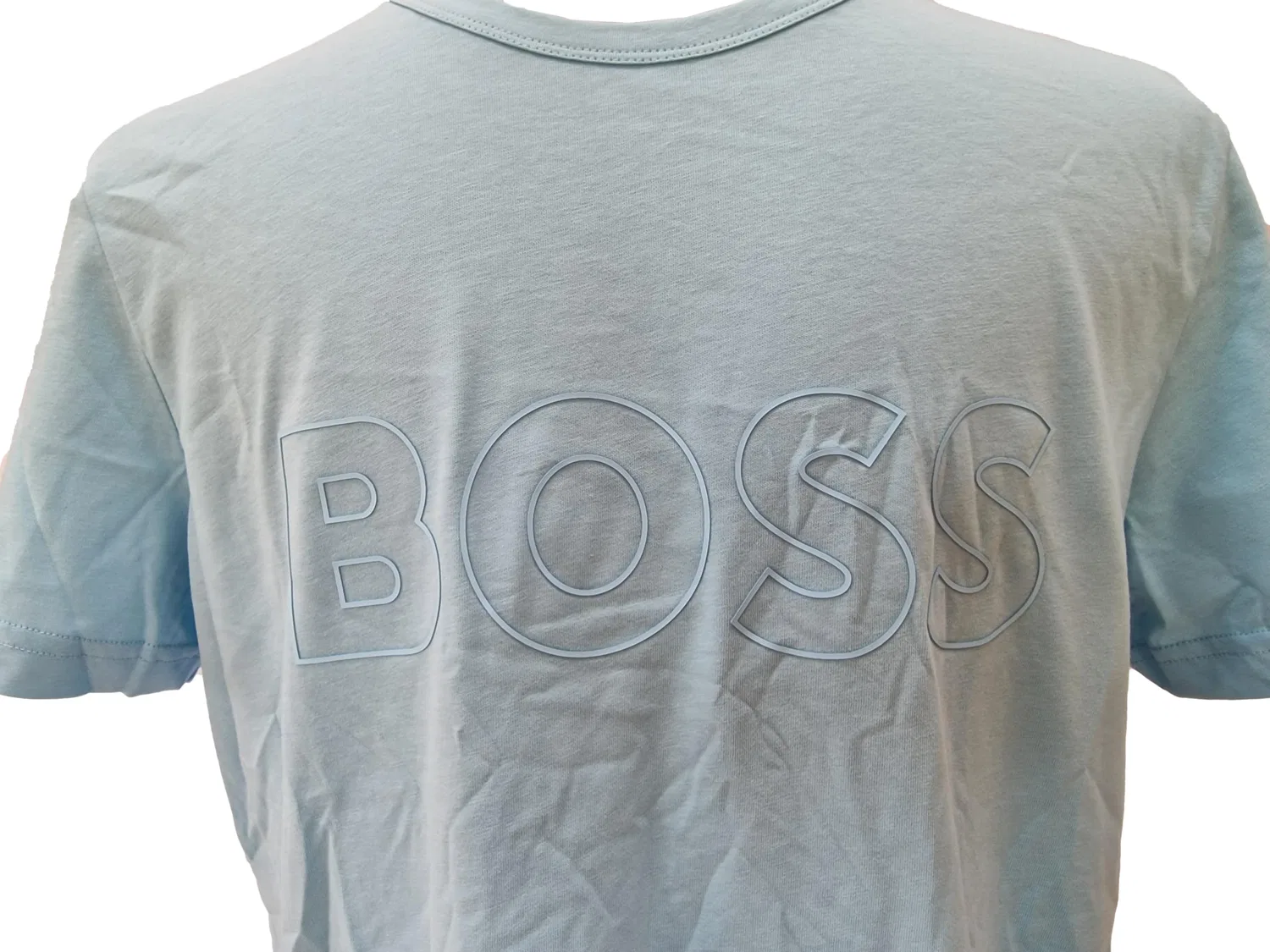 Мужская футболка с коротким рукавом и крупным логотипом Teebo BOSS, Pastel Blue — фото 2