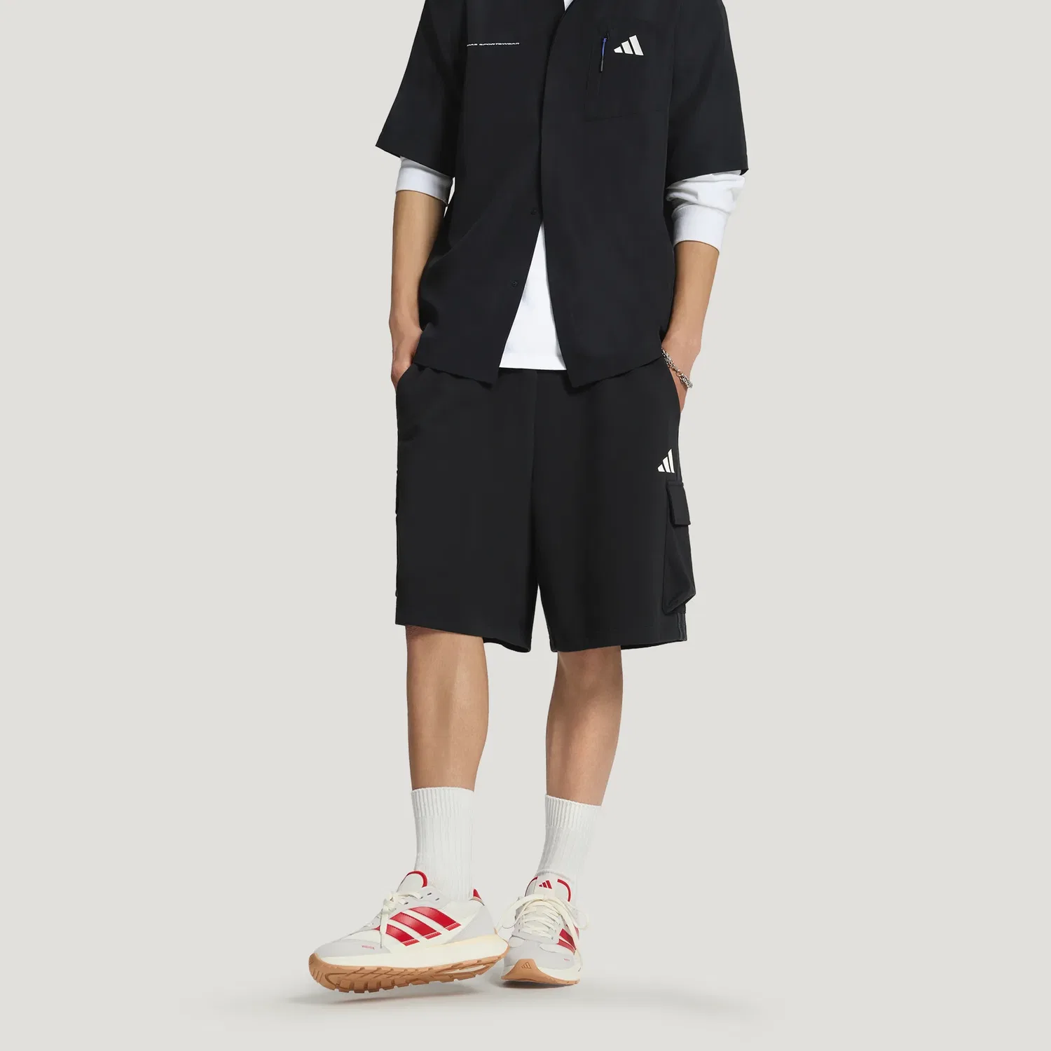 Мужские шорты карго с длиной 51 см Adidas, Black — фото 4