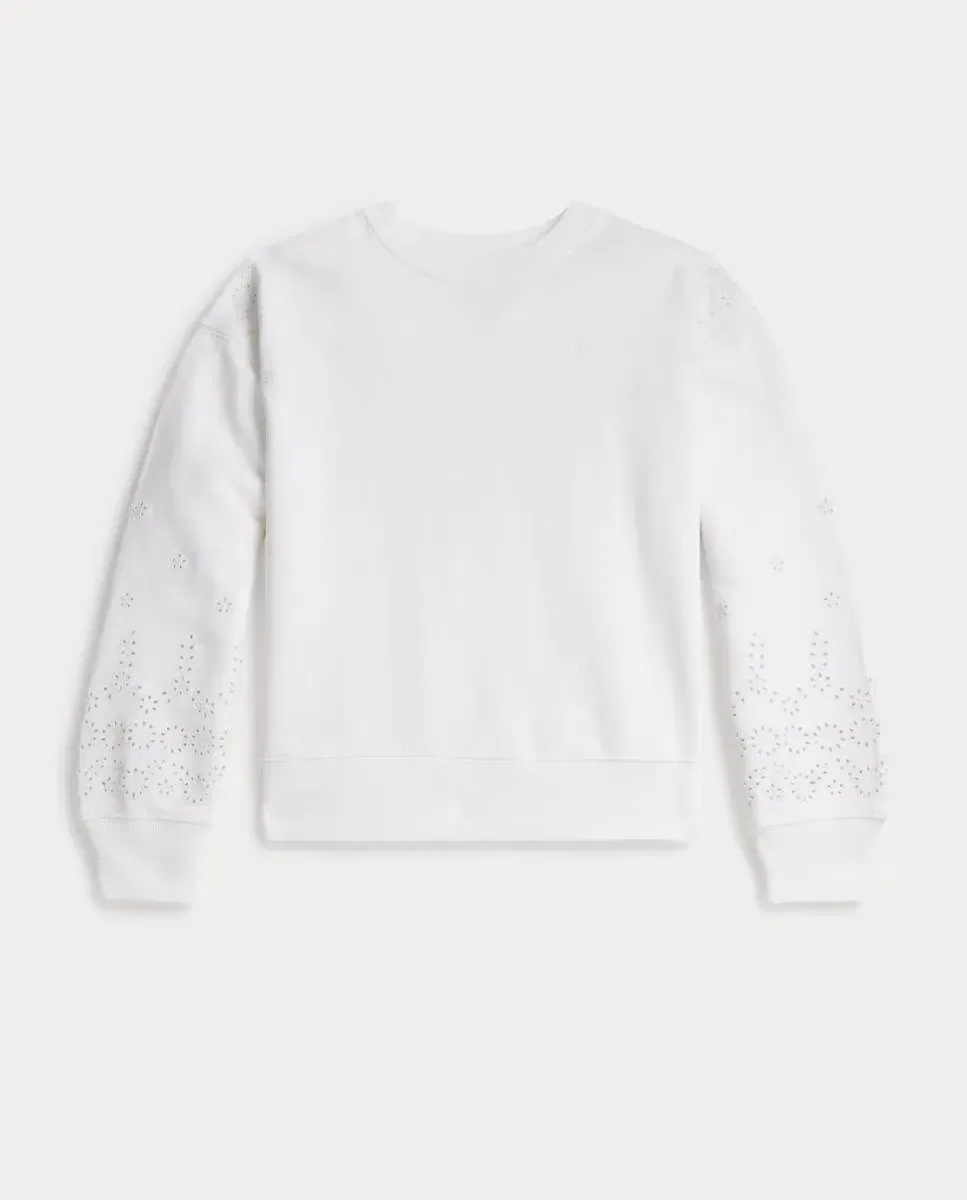Детская худи для девочек хлопковая с вышивкой Polo Ralph Lauren, Blanco