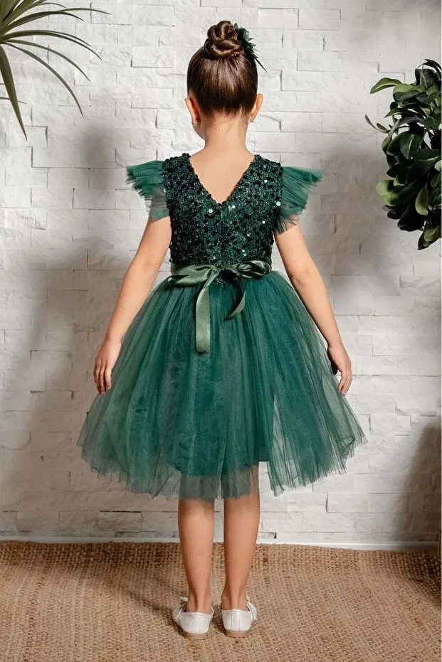 Детское платье из фатина для девочек Mnk Baby&Kids, Green — фото 3