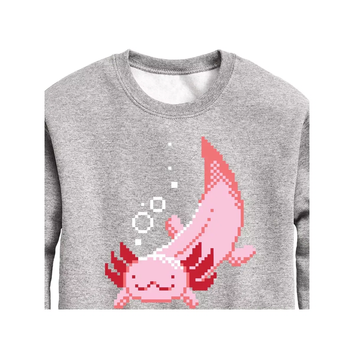 Детский свитшот с принтом Pixel Axolotl Instant Message, Navy — фото 2