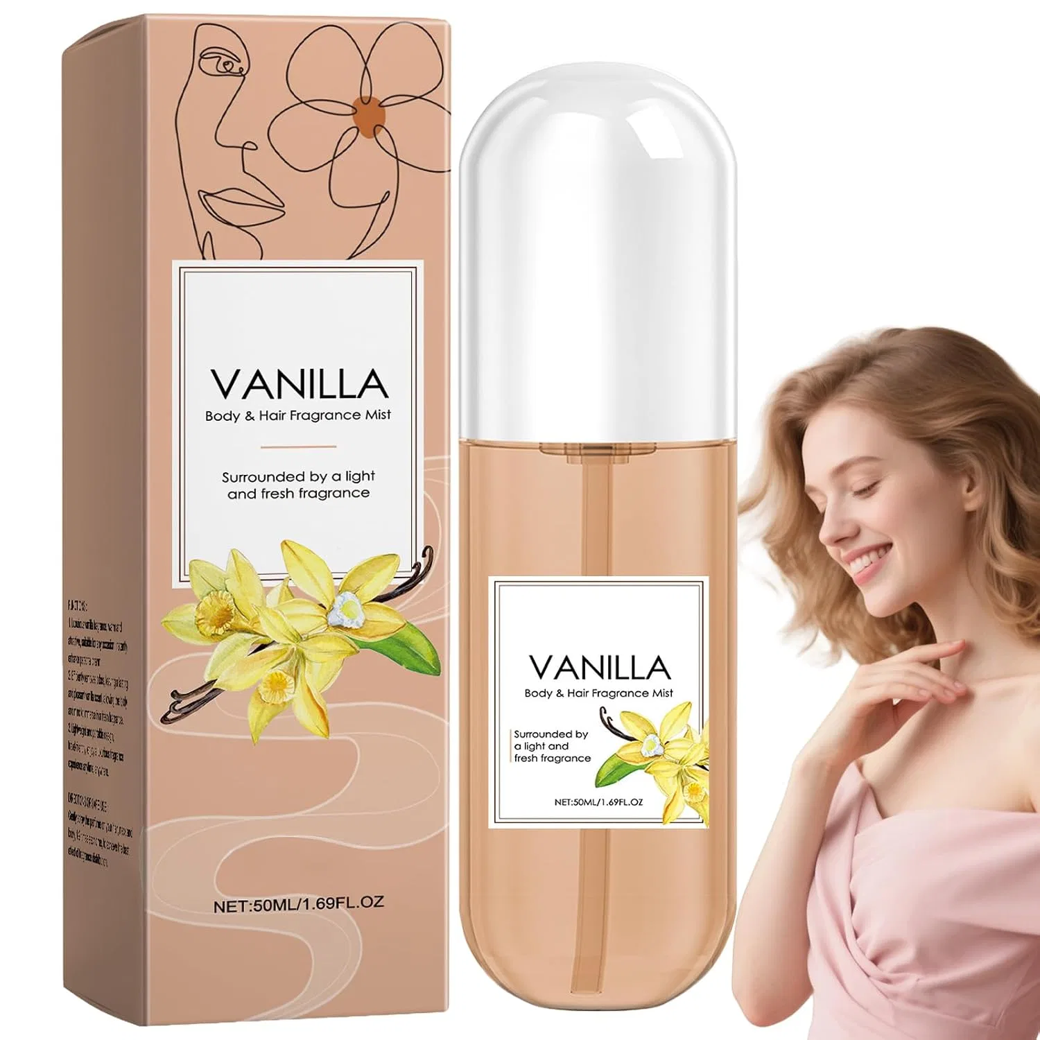 Ароматный спрей для тела и волос Vanilla Raevior, 50 мл