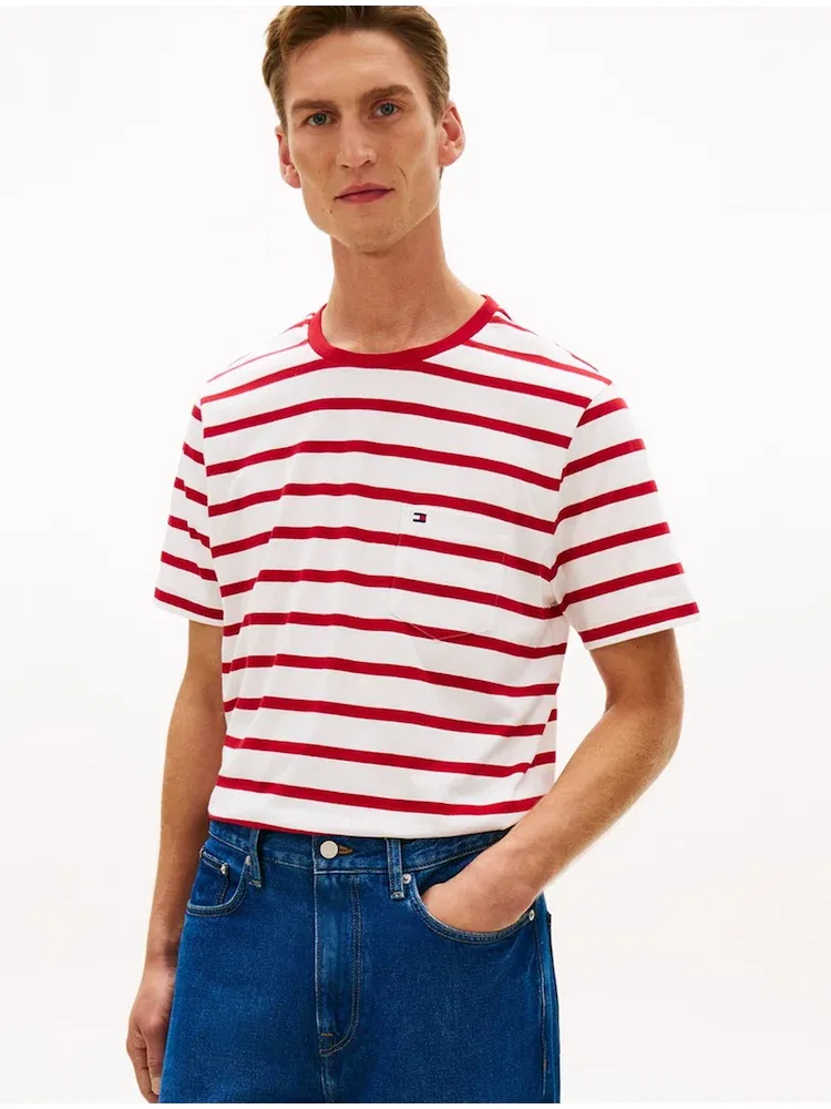 Футболка с полосками Essential Stripe Pocket TOMMY HILFIGER, White