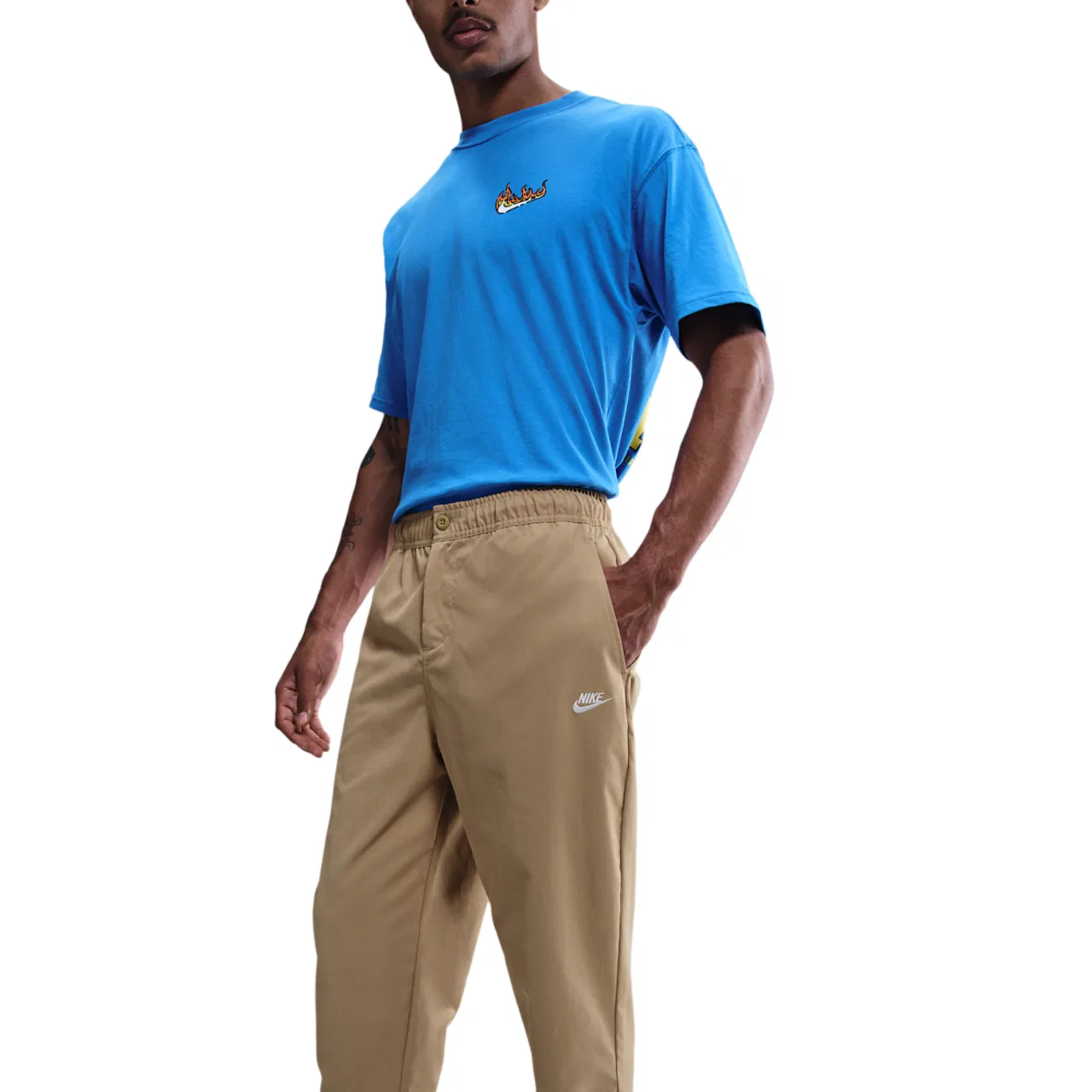 Мужские брюки Club Woven Tapered Nike, цвет Parachute Beige/White
