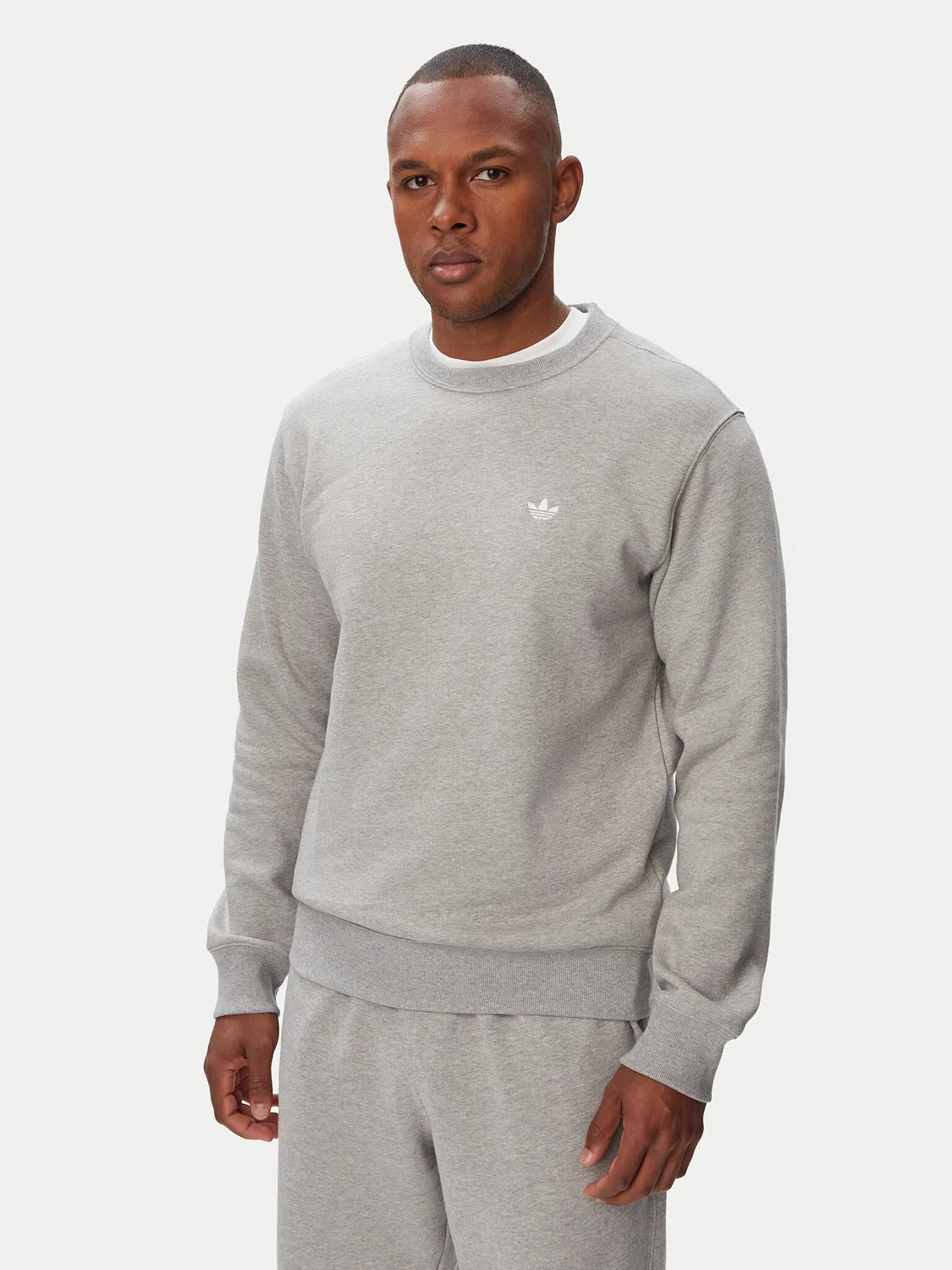 Мужская толстовка стандартного кроя Trefoil Essentials Adidas, светло-серый