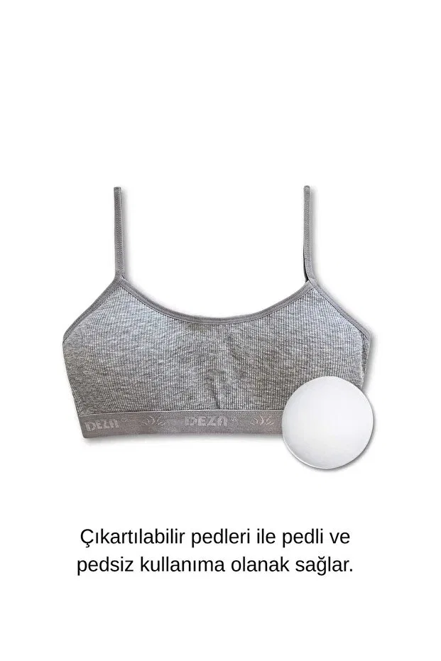 Детский топ для девочек хлопковый с тонкими бретелями Panfilia, Gray