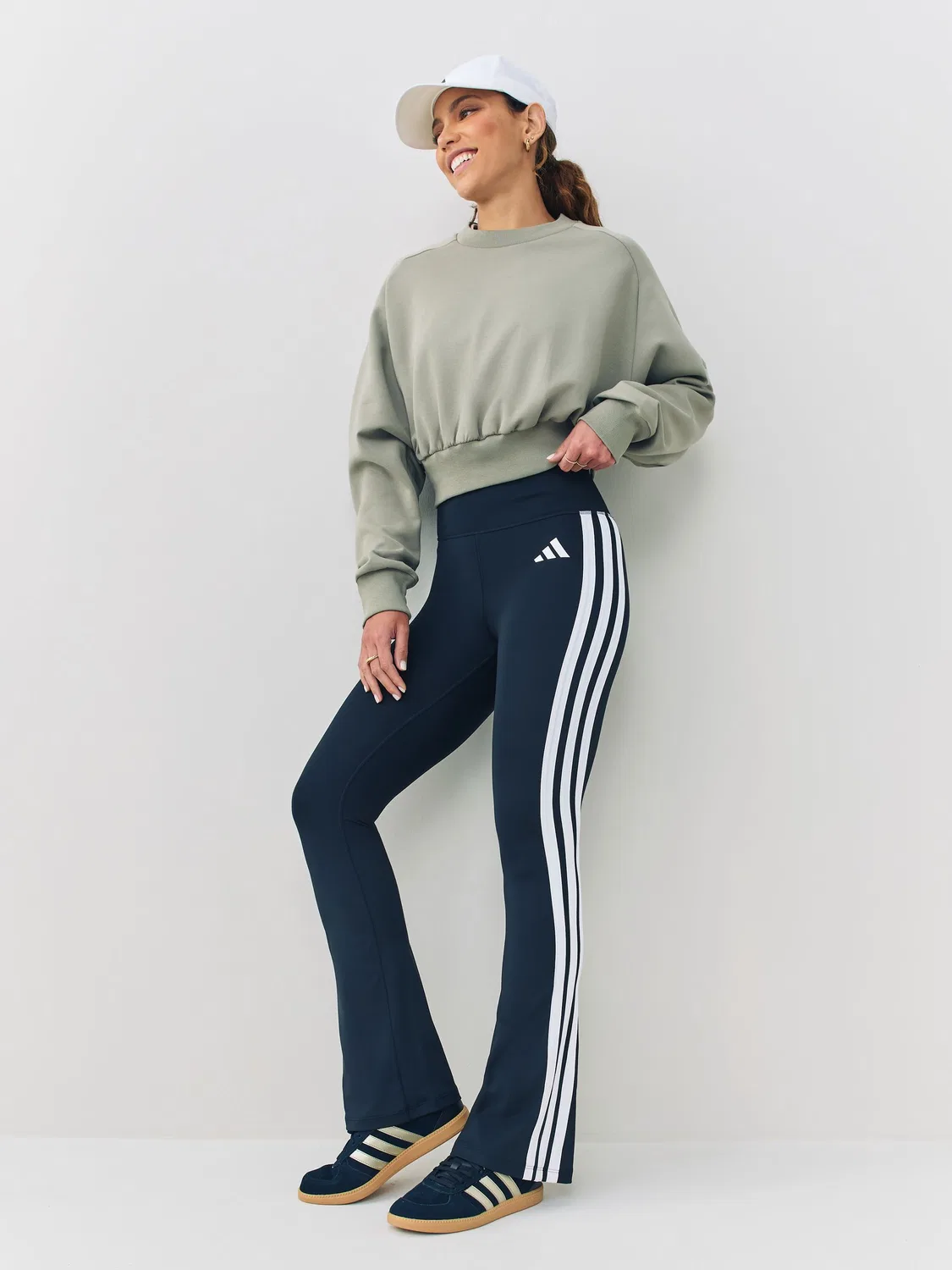 Леггинсы-клеш adidas Optime Essentials 3-Stripes, черный