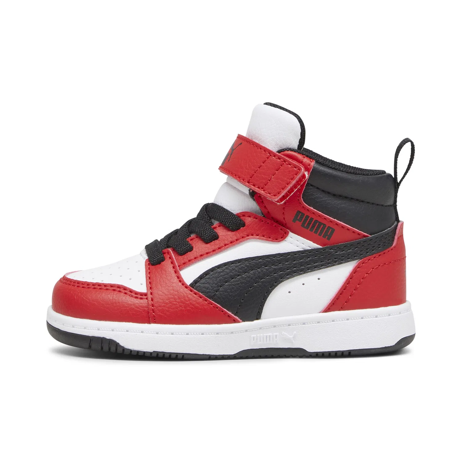 Детские кроссовки ретро с контрастным дизайном PUMA, White/Black/For All Time Red — фото 3