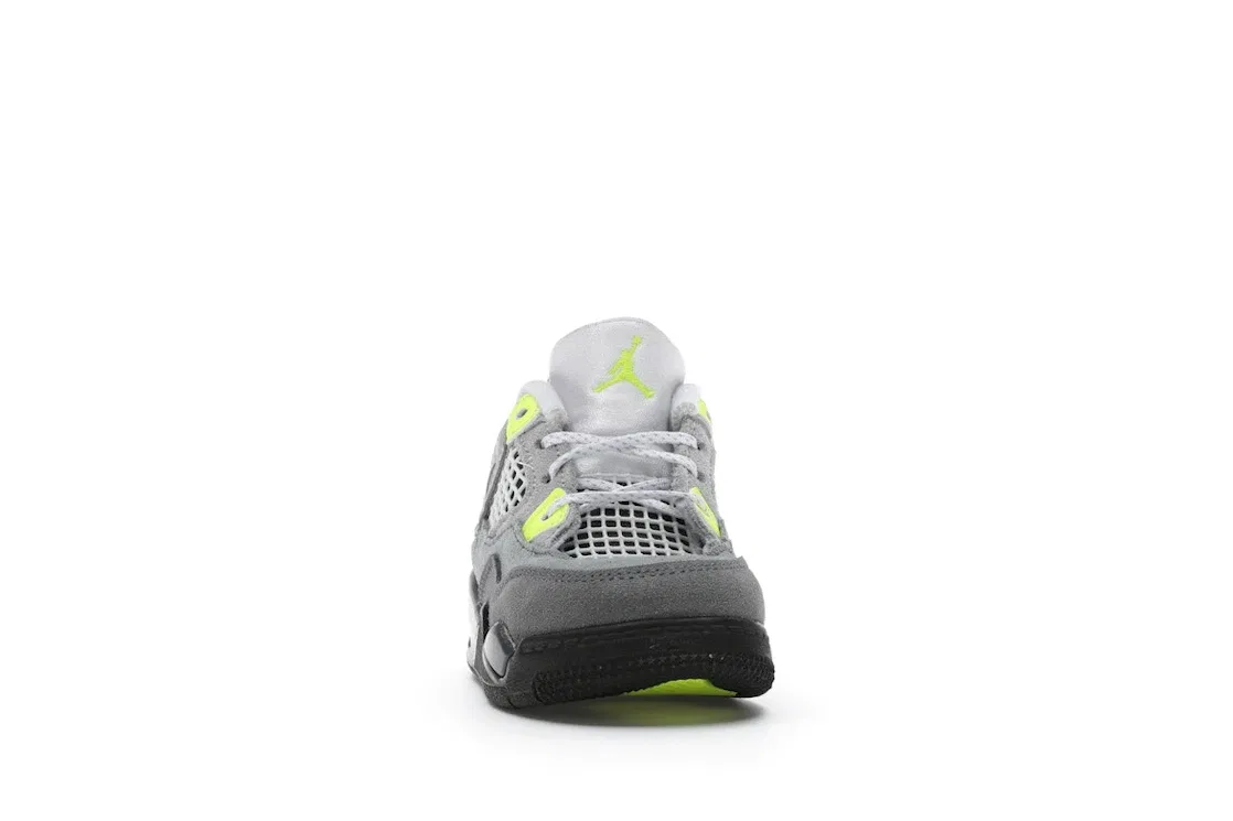 Детские кроссовки с принтом Jordan 4 Retro SE 95 Neon, Cool Grey/Volt-Wolf Grey-Anthracite — фото 2