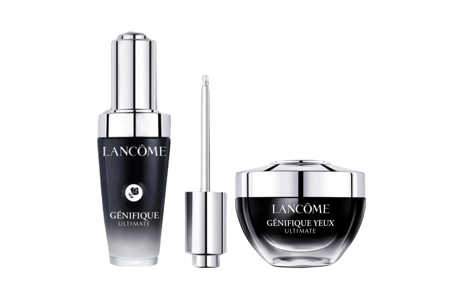 Набор для ухода за кожей LANCOME с сывороткой и кремом для век, 50 мл + 20 мл, Black
