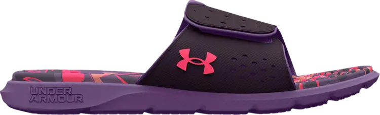 Сандалии Under Armour Wmns Ignite 7 Graphic Footbed Slide Tux Purple Marble, фиолетовый