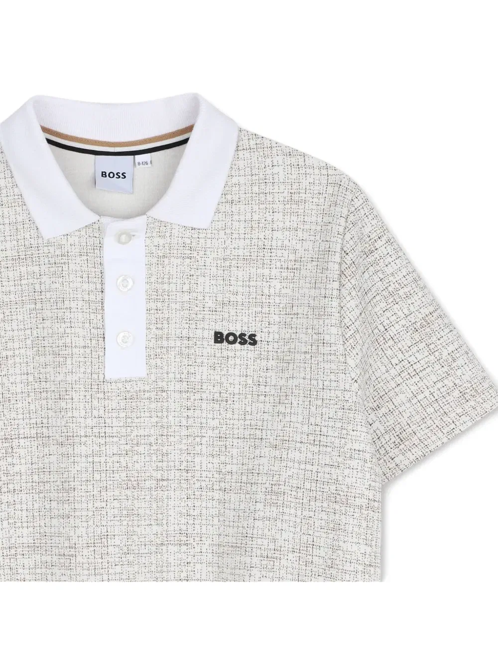 Рубашка поло с вышитым логотипом Boss Kidswear, бежевый — фото 3