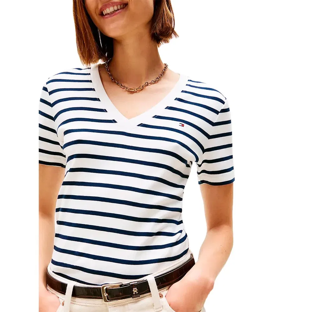 Футболка с коротким рукавом Slim Cody v-образным вырезом Tommy Hilfiger, синий — фото 4