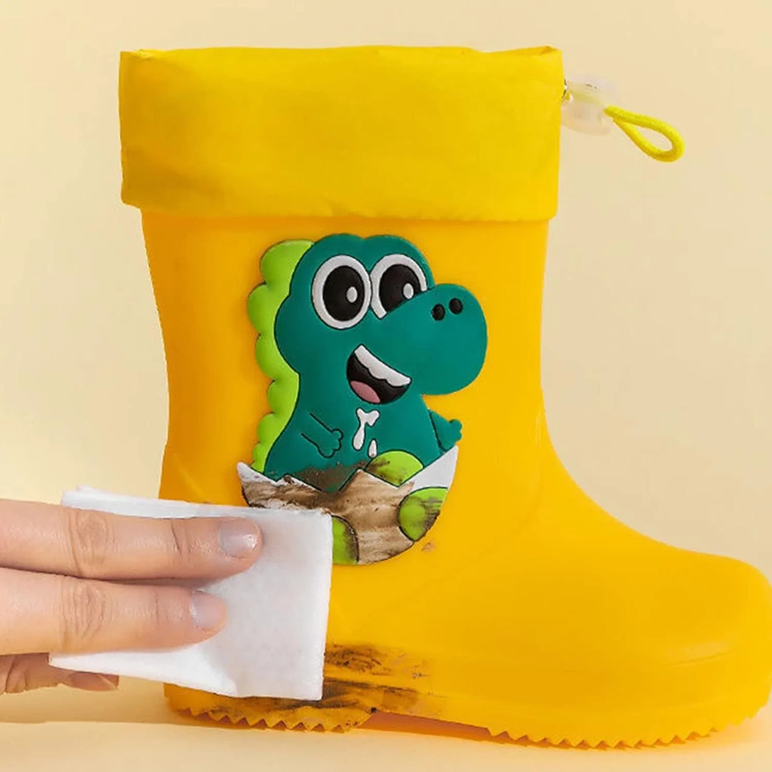 Детские дождевые сапоги водонепроницаемые утепленные AIMAOMI, Yellow — фото 2