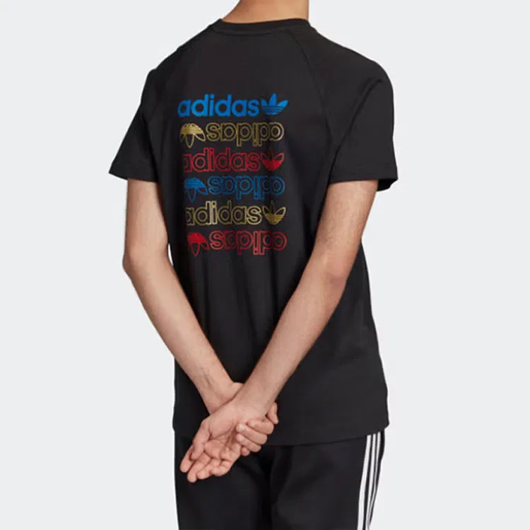Футболка с принтом Trefoil Adidas, черный — фото 4