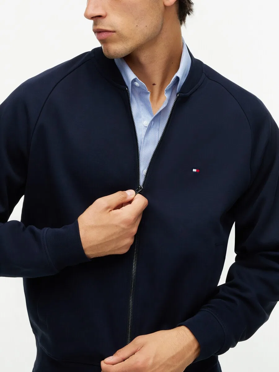 Худи на молнии TOMMY HILFIGER 'ESSENTIAL' темно-синего цвета — фото 3