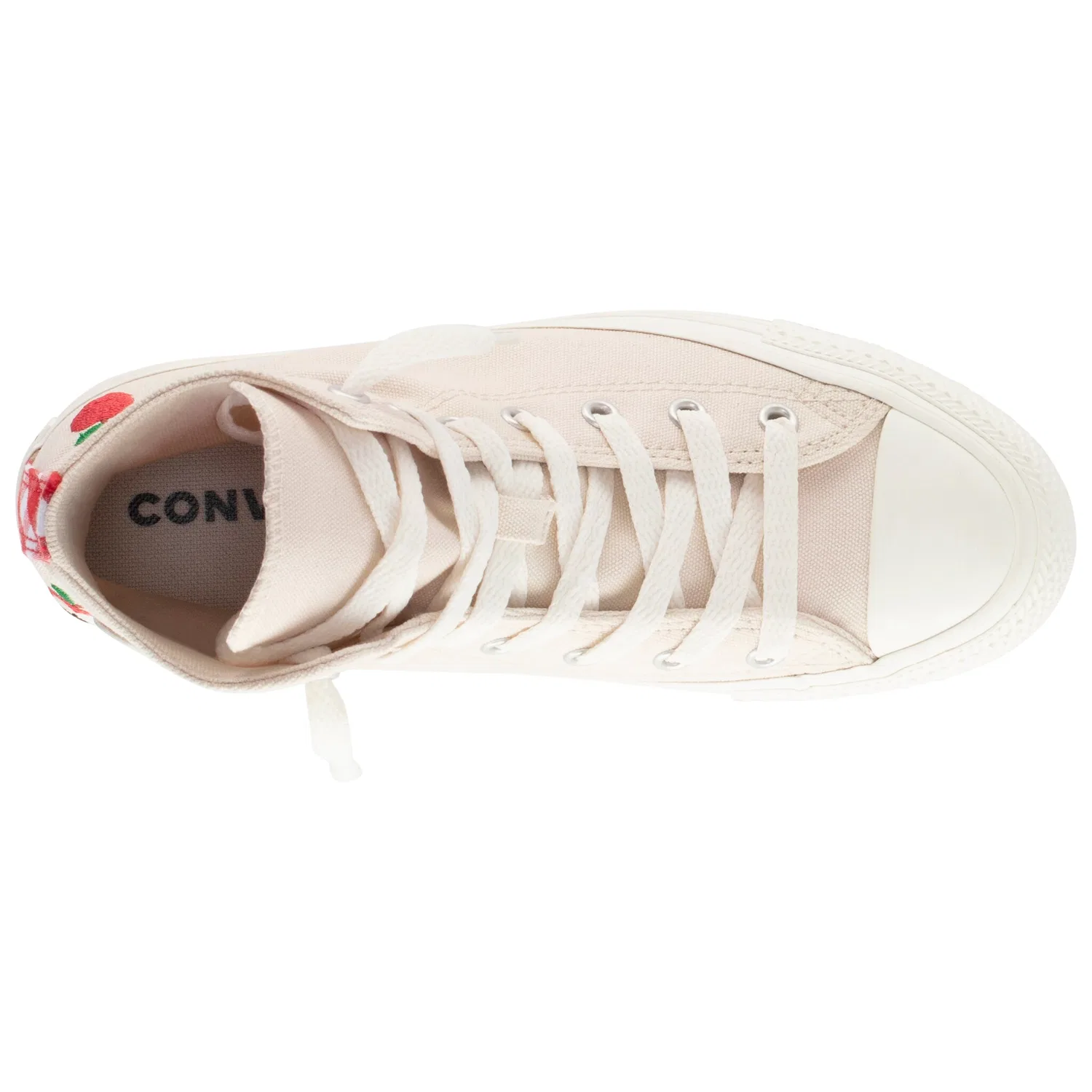 Детские кроссовки с клетчатым принтом Converse, Light Dune/Egret/Red — фото 4
