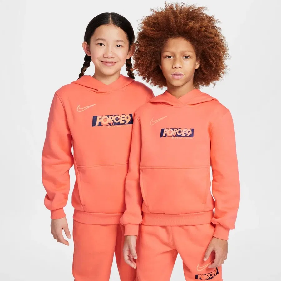 Детский свитшот с капюшоном и принтом Erling Haaland Club Fleece Hoodie Nike, Оранжевый — фото 3