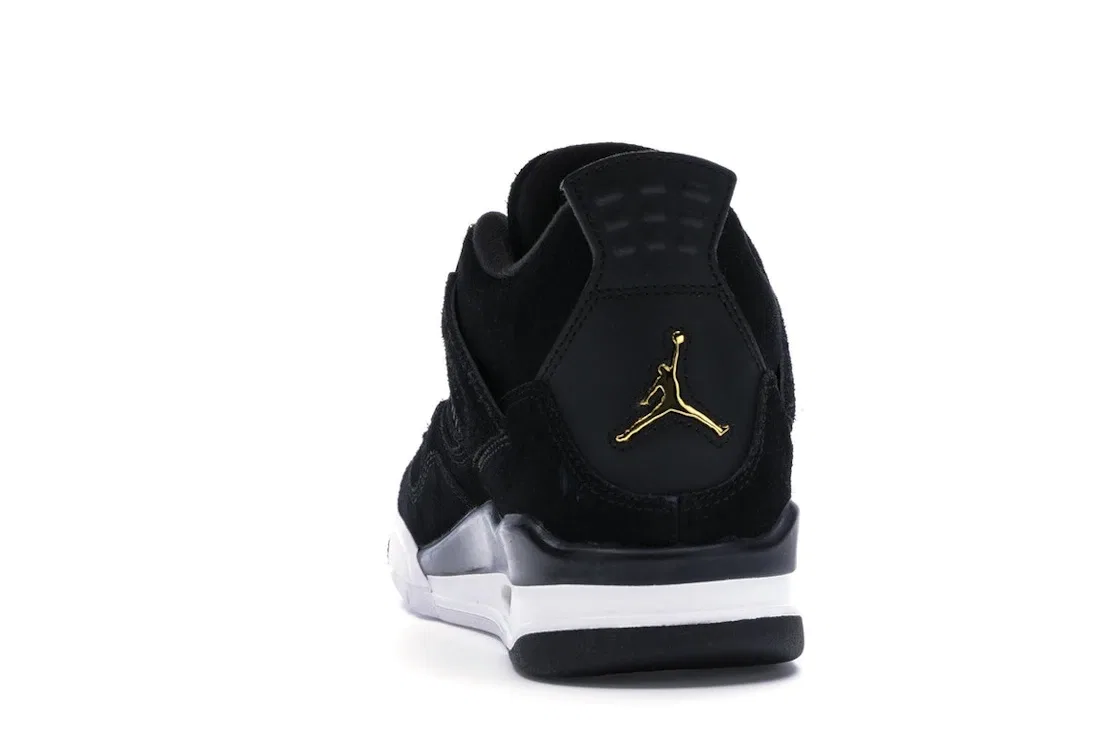 Детские кроссовки Lifestyle с премиум-материалами Jordan 4 Retro, Black/Metallic Gold-White — фото 4