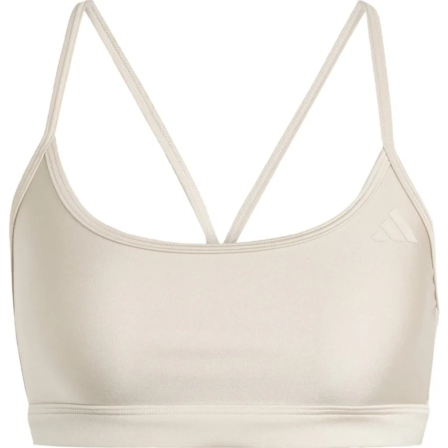 Спортивный бюстгальтер Aeroreact Training Light-Support Shiny Bra adidas, Бежевый — фото 3