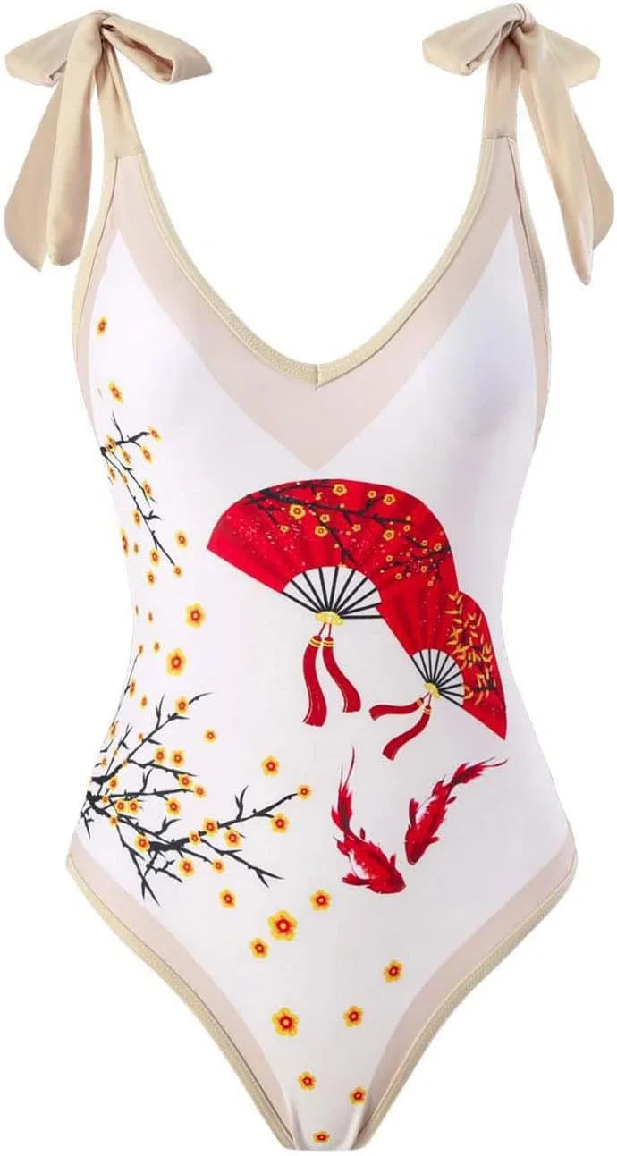 Женский слитный купальник с утягивающим эффектом и парео Floral Print — фото 2