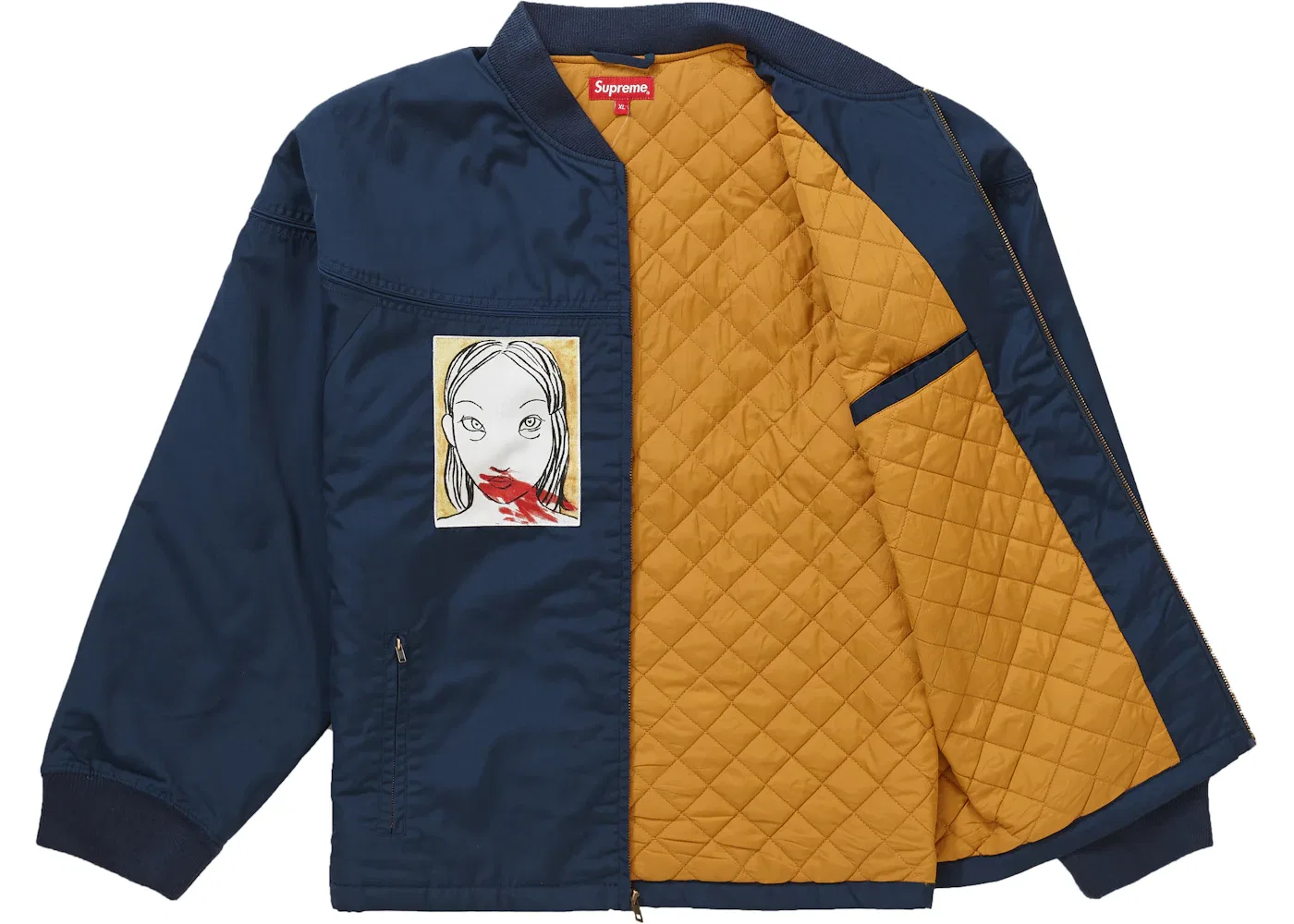 Мужская куртка-бомбер Supreme Crew Jacket, Navy — фото 2