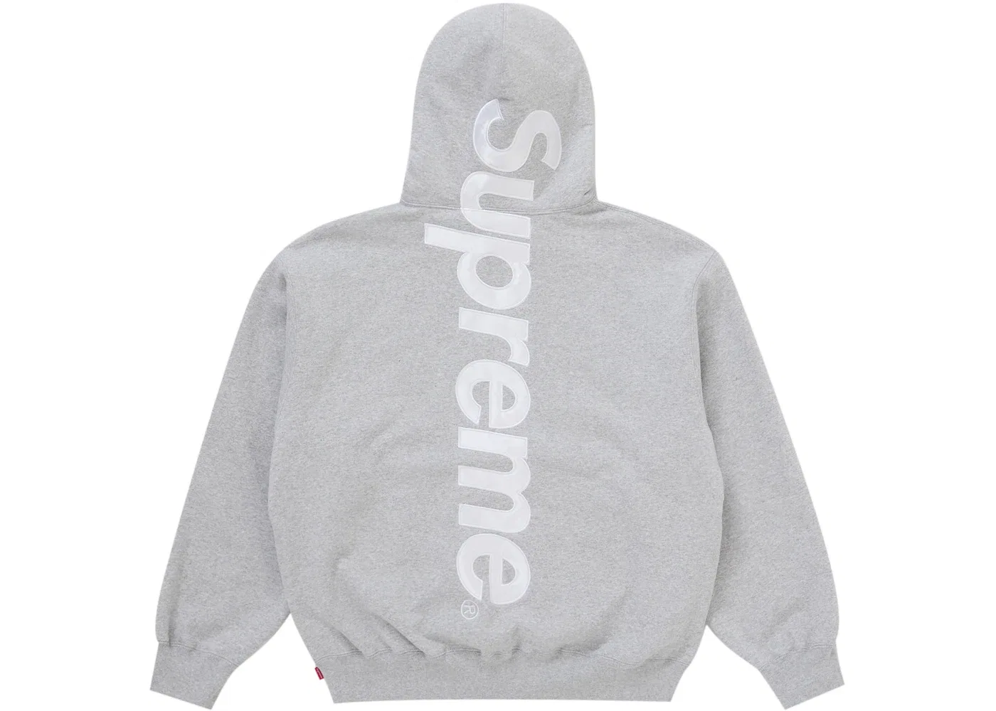 Мужская худи с сатиновой аппликацией Supreme Sweatshirt (FW25), Heather Grey — фото 2