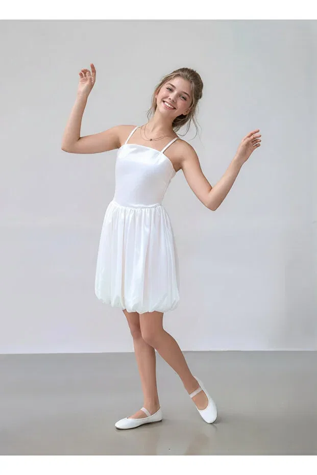 Детское платье для девочек из сатина с принтом Thejojodesign, White — фото 2