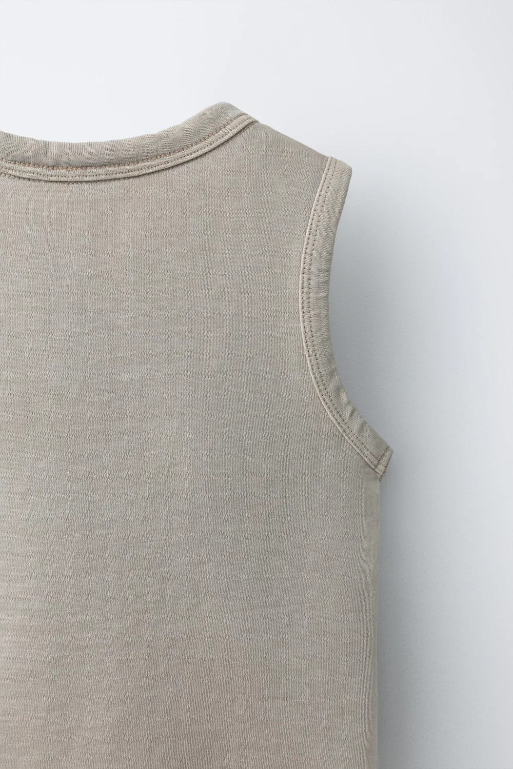 Футболка с вышивкой, окрашенная в готовом виде ZARA, Beige — фото 4