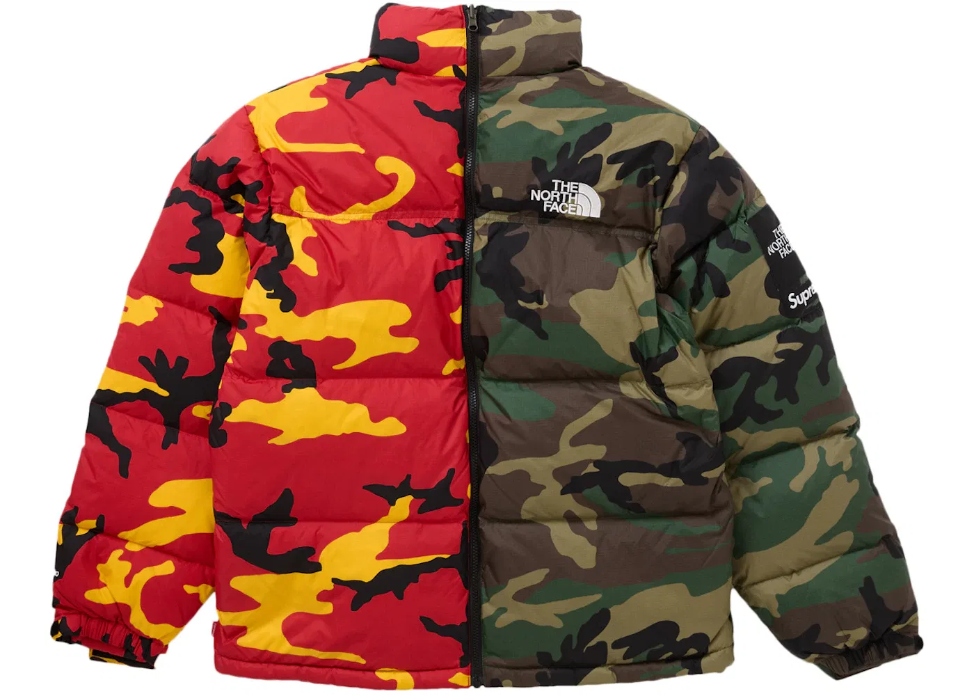 Мужская куртка с камуфляжным принтом Supreme The North Face Split Nuptse Jacket, Camo