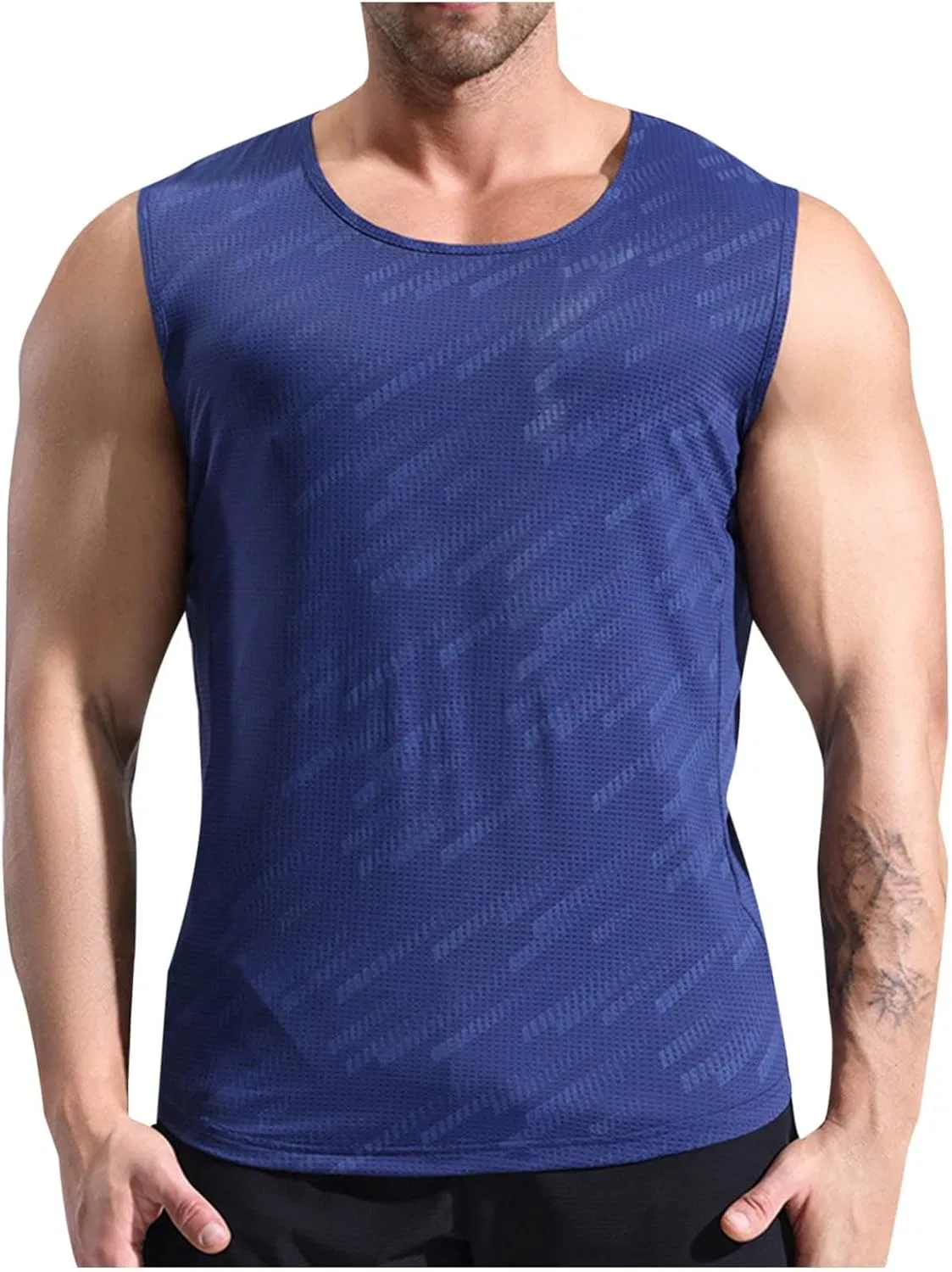 Мужская быстросохнущая майка для тренировок Slim Fit, Blue
