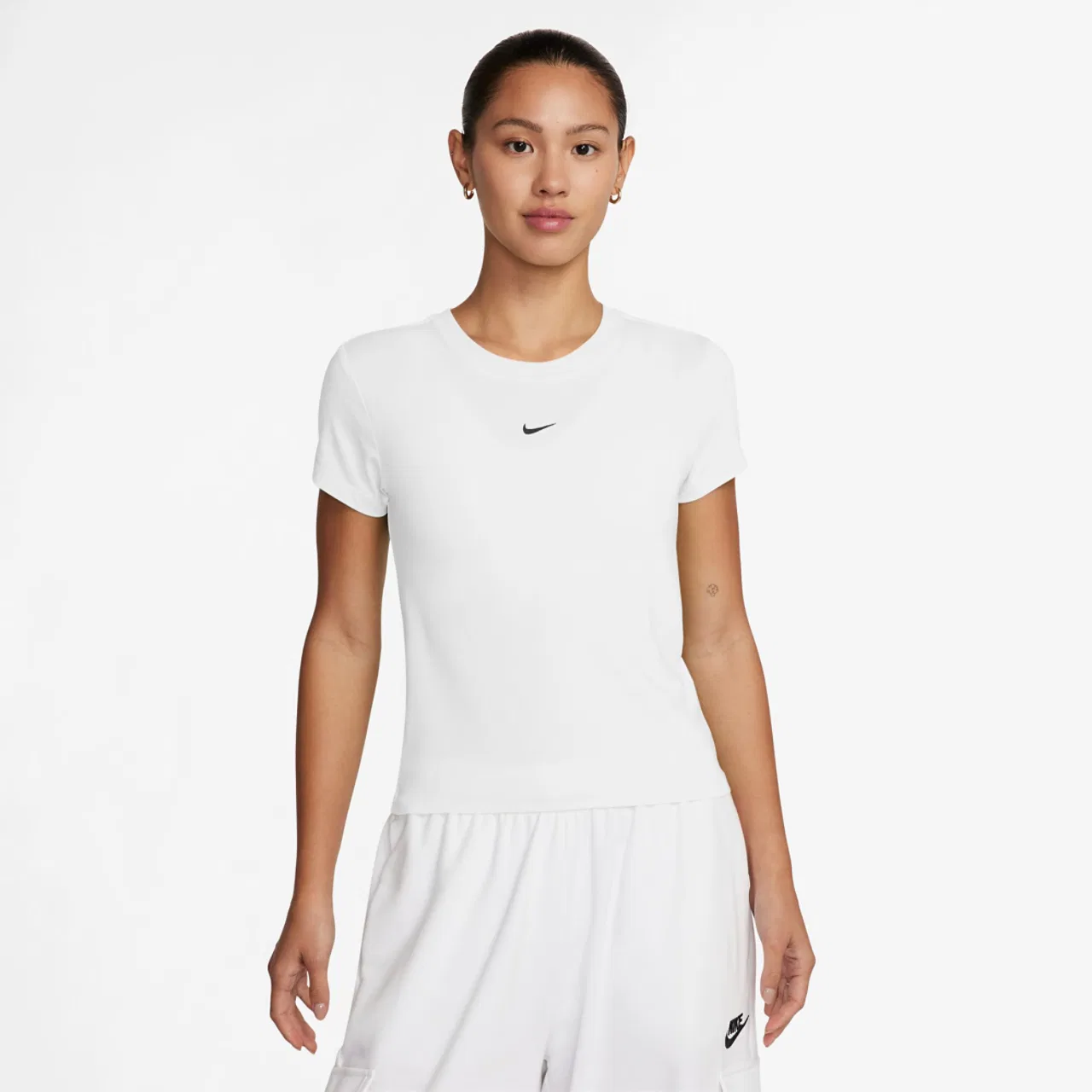 Женская футболка Chill Knit Crop Nike, черный/белый