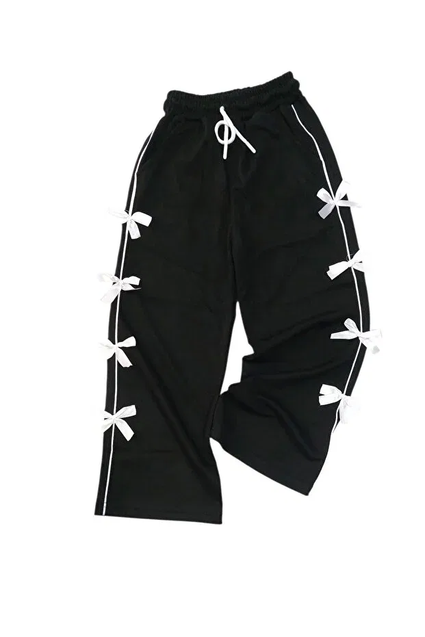 Детские спортивные брюки для девочек с эластичным поясом Nurtopu, Black